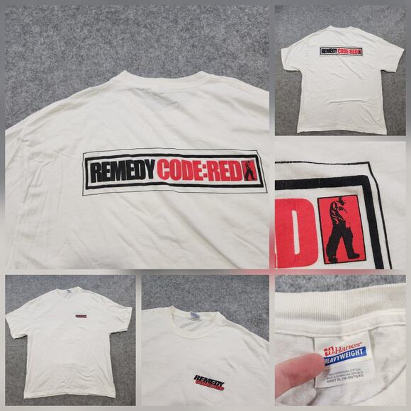 VTG Remedy Code Red T Shirt Mens XL Wu-Tang Clan Rap Tee Hip Hop Promo 90s Y2K - Picture 1 of 13